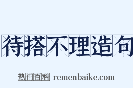 待搭不理造句是什么意思的图片